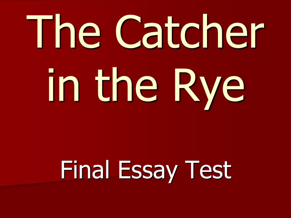 The Catcher in the Rye Final Essay Test