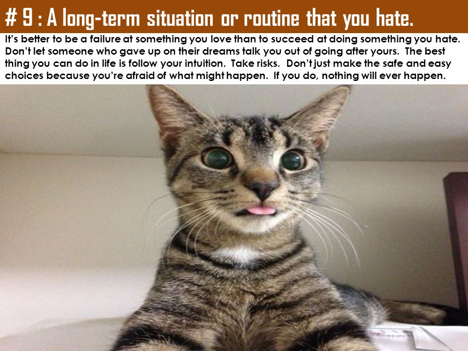 # 9 : A long-term situation or routine that you hate.