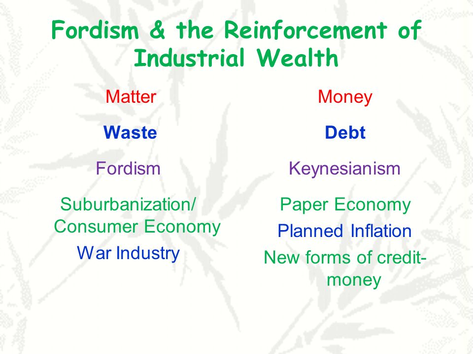 Fordism & the Reinforcement of Industrial Wealth