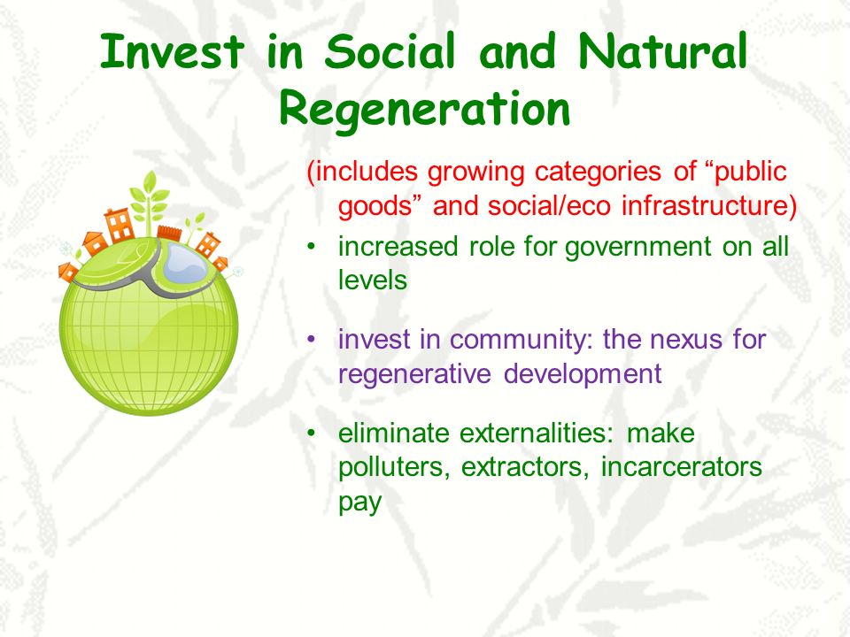Invest in Social and Natural Regeneration