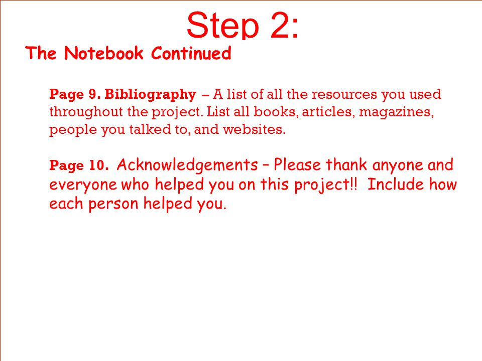 Step 2: The Notebook Continued