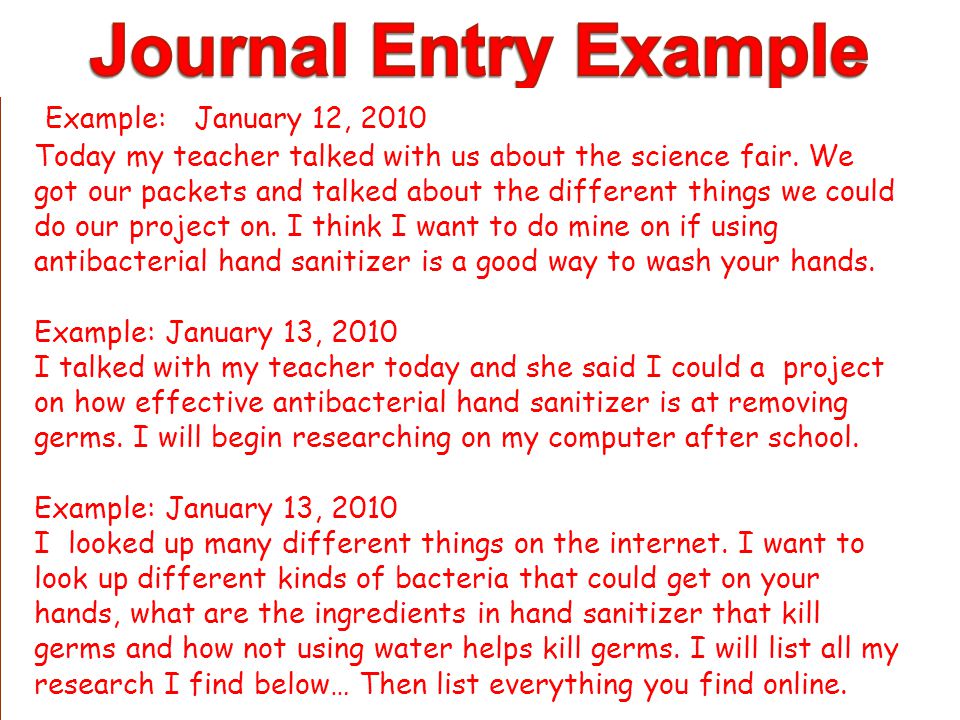 Journal Entry Example Example: January 12, 2010