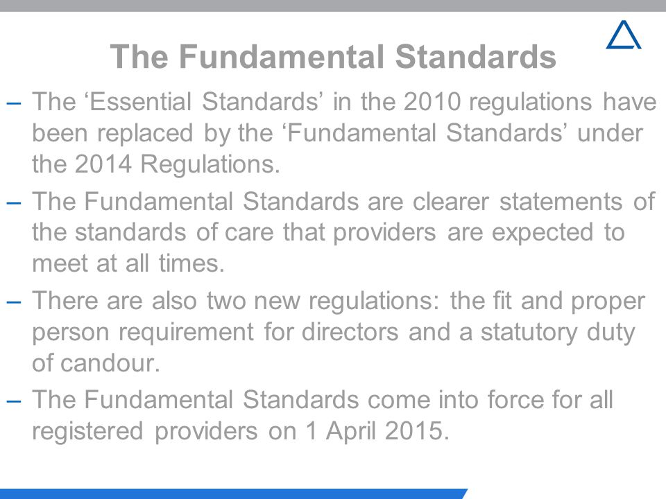 The Fundamental Standards