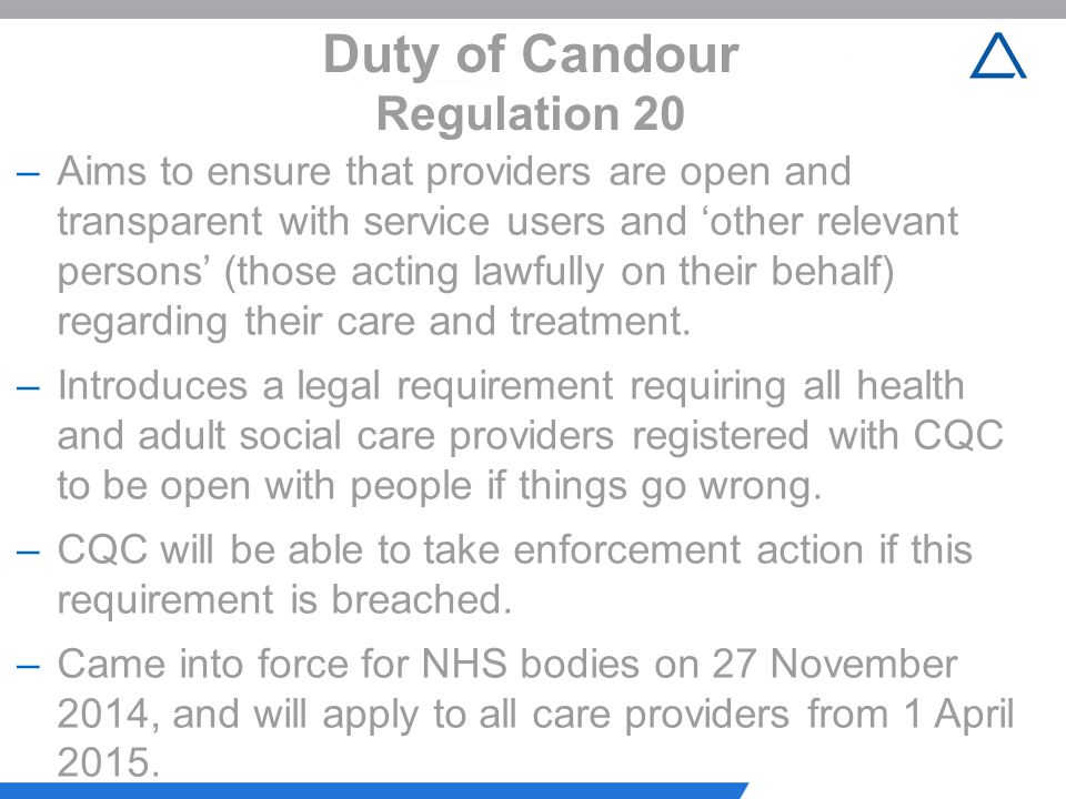 Duty of Candour Regulation 20