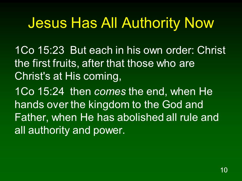 Jesus Has All Authority Now