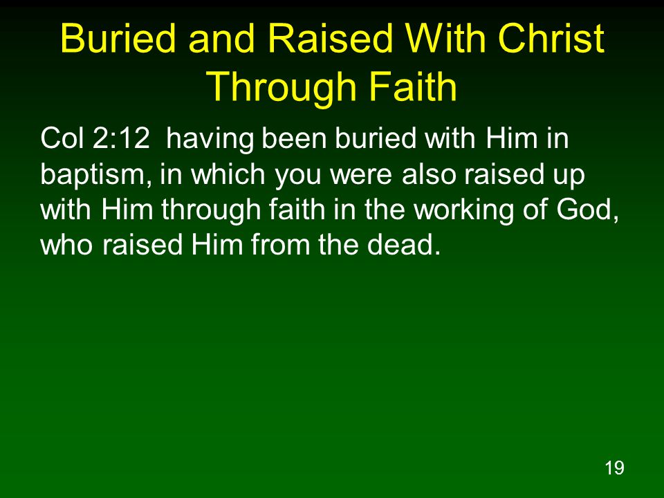 Buried and Raised With Christ Through Faith