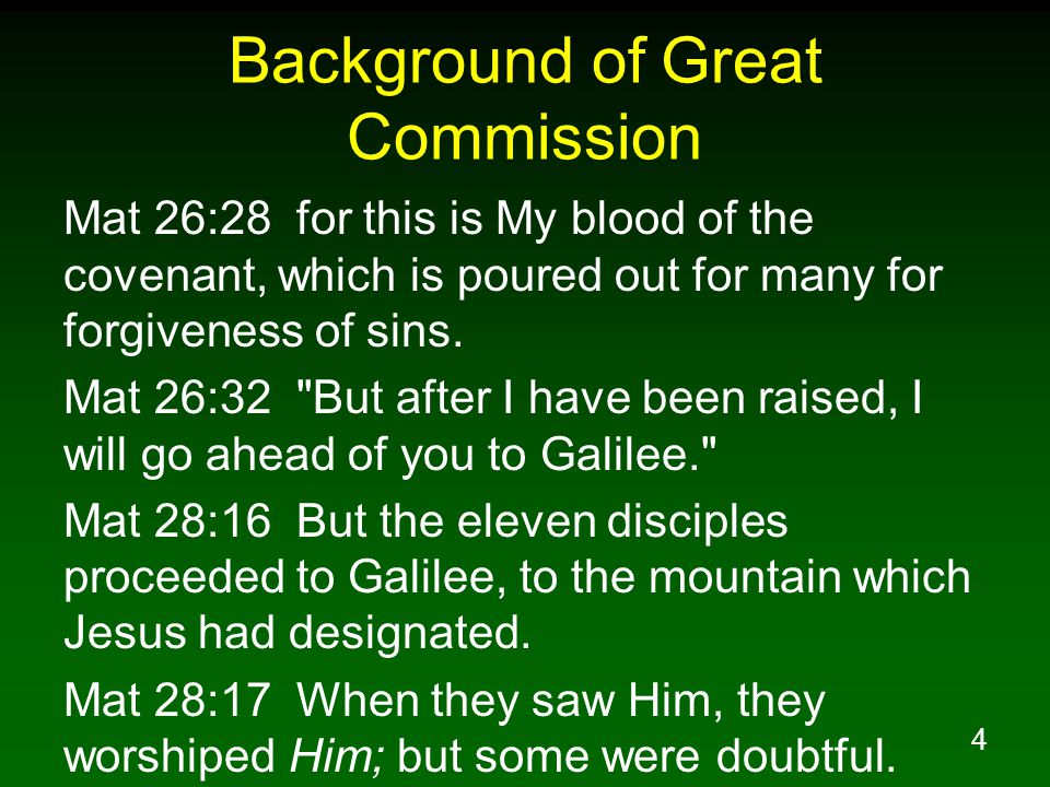 Background of Great Commission