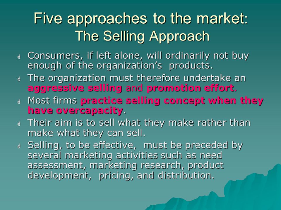 Five approaches to the market: The Selling Approach