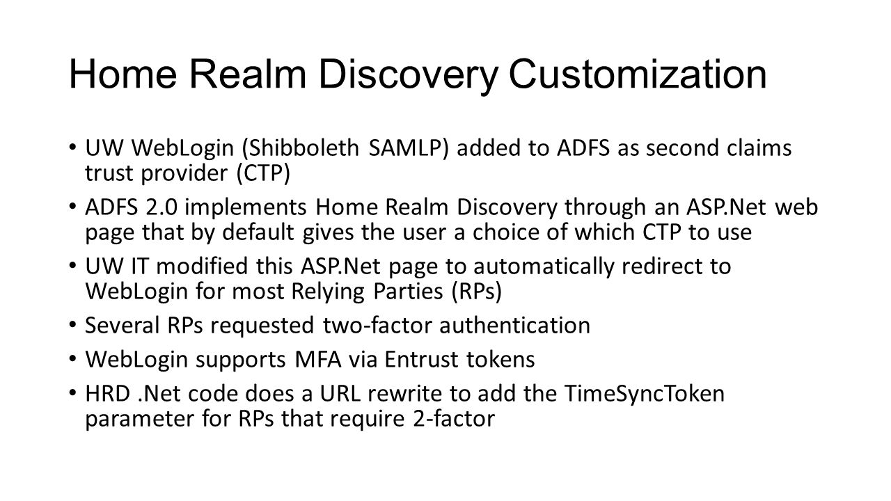 Home Realm Discovery Customization