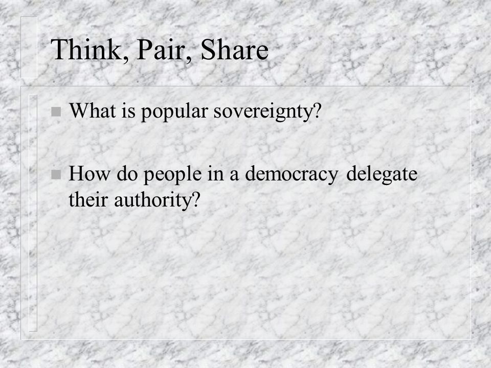 Think, Pair, Share What is popular sovereignty