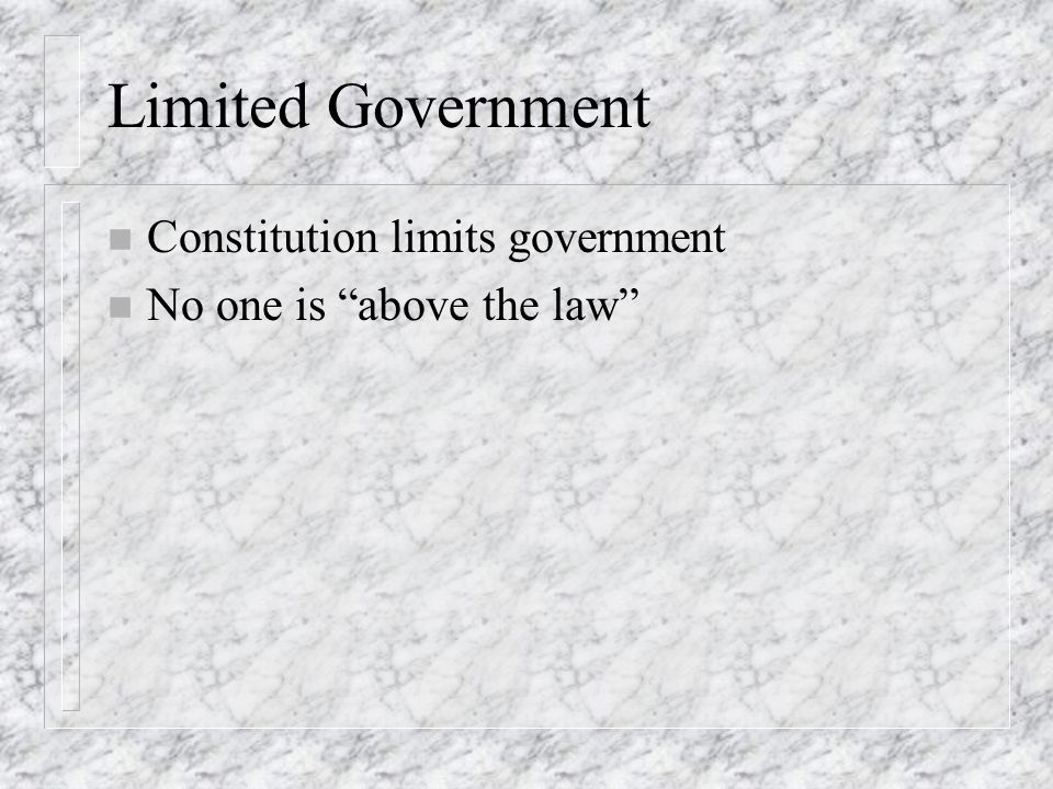 Limited Government Constitution limits government