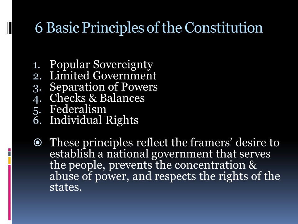 six basic principles of the constitution