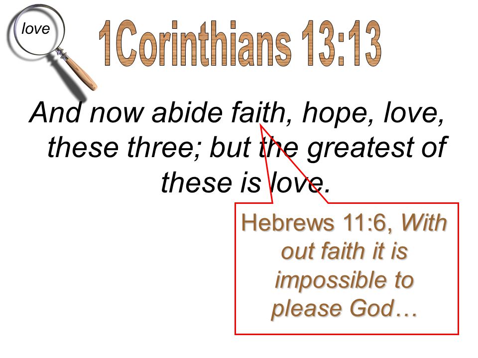 out faith it is impossible to please God…