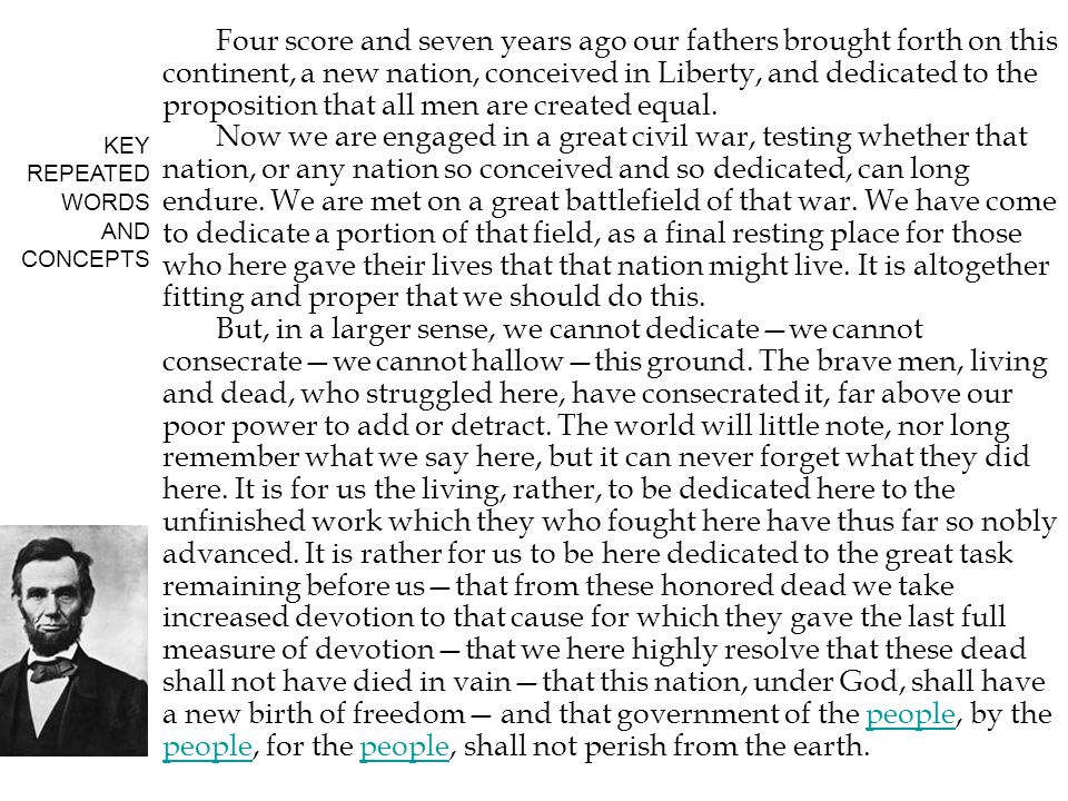Four score and seven years ago our fathers brought forth on this continent,  a new nation, conceived in Liberty, and dedicated to the proposition that  all. - ppt download