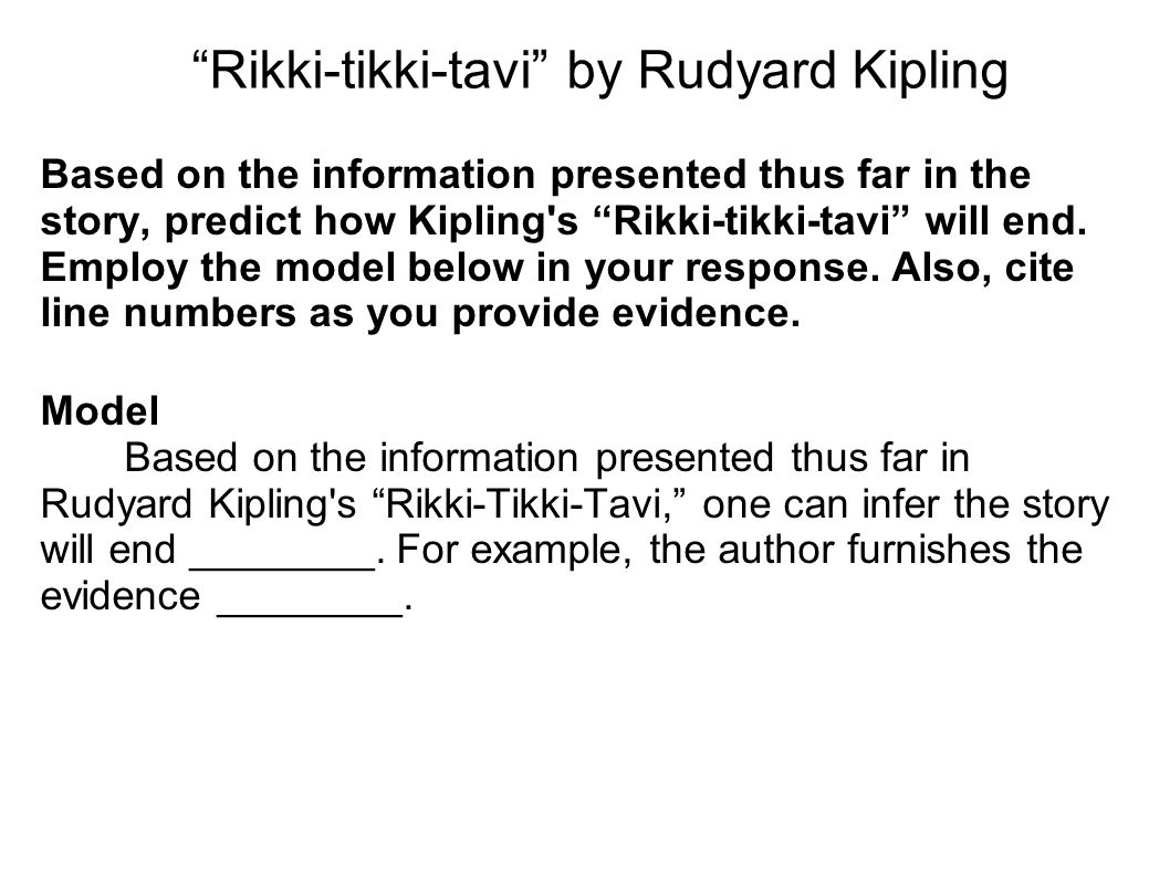Rikki-tikki-tavi” by Rudyard Kipling - ppt download