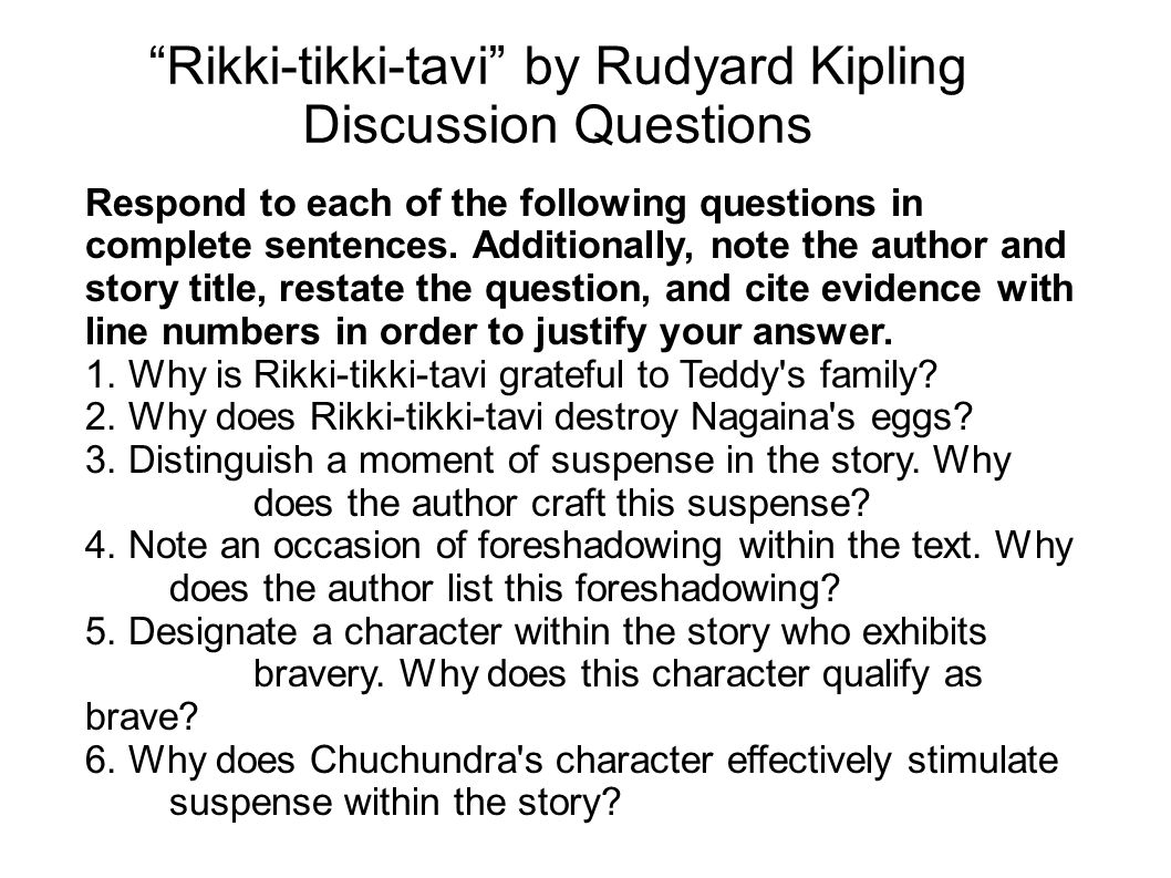 Rikki-tikki-tavi” by Rudyard Kipling - ppt download