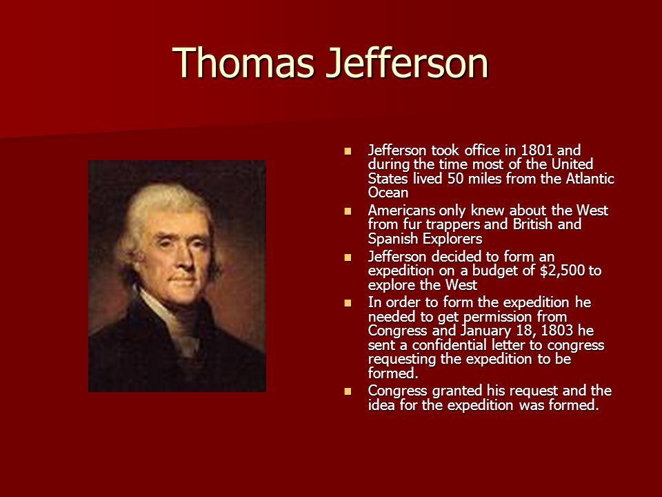 Thomas Jefferson role in Lewis and Clark Expedition 