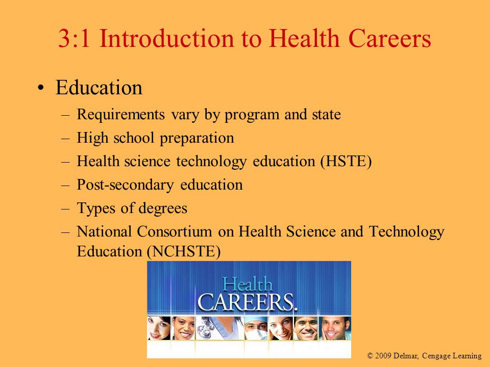 health care careers diagram and summary