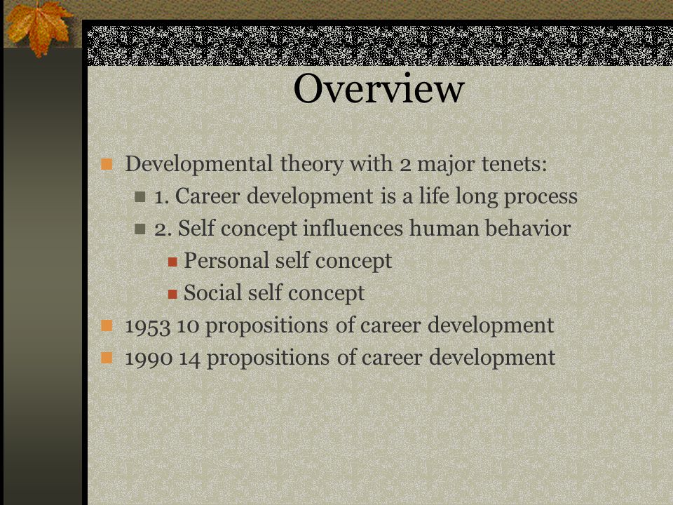 Overview Developmental theory with 2 major tenets: