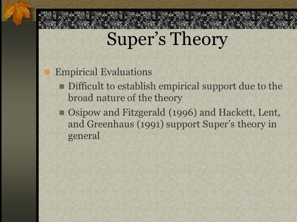 Super’s Theory Empirical Evaluations