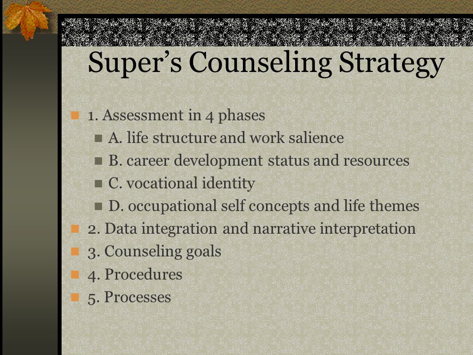Super’s Counseling Strategy