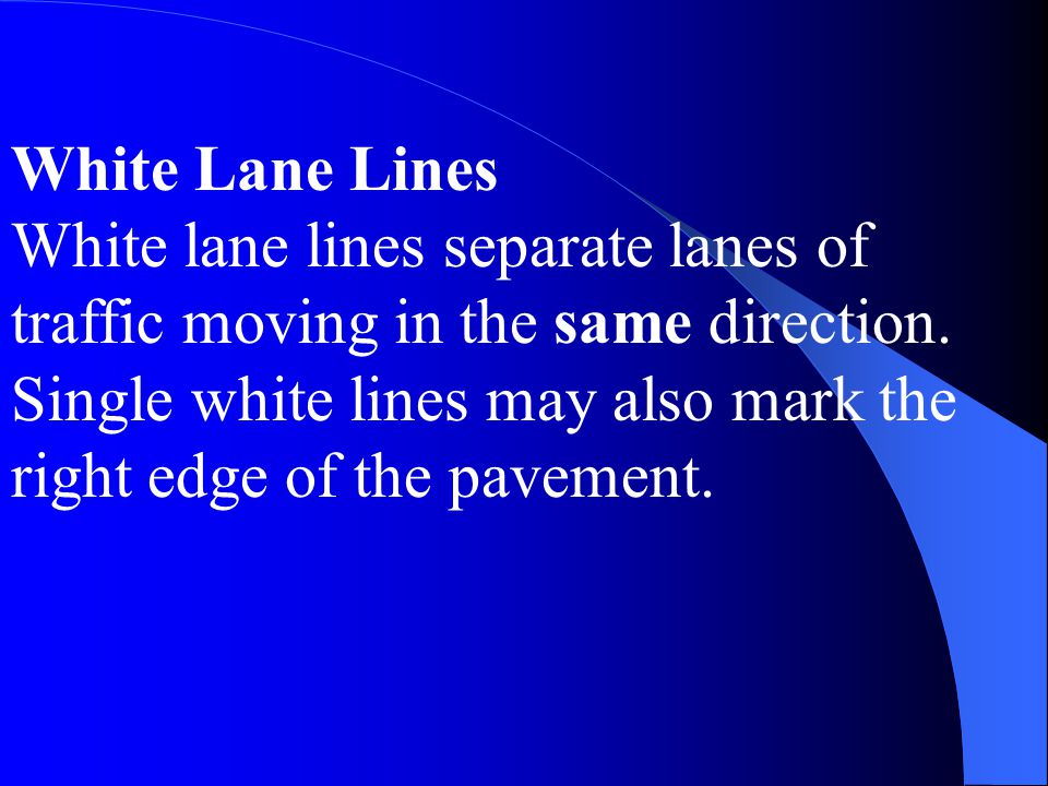 White Lane Lines