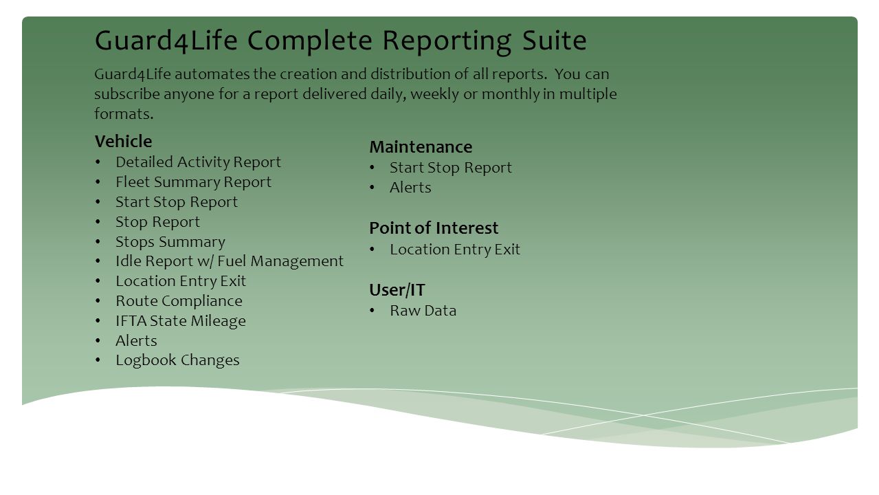 Guard4Life Complete Reporting Suite