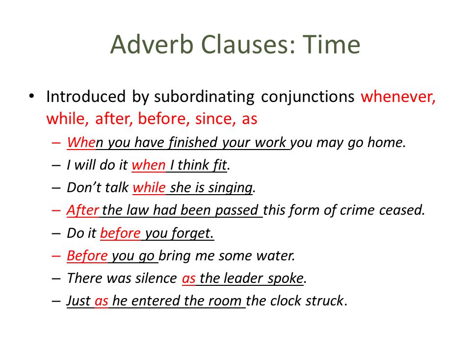 What Is Adverb Clause Of Time