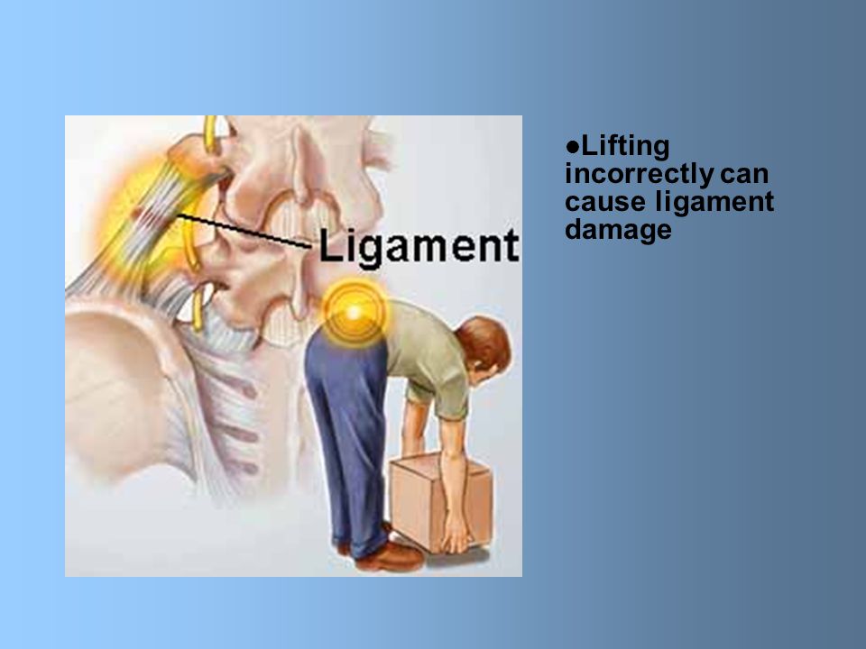 Lifting incorrectly can cause ligament damage
