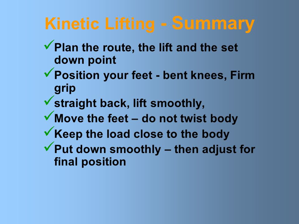 Kinetic Lifting - Summary