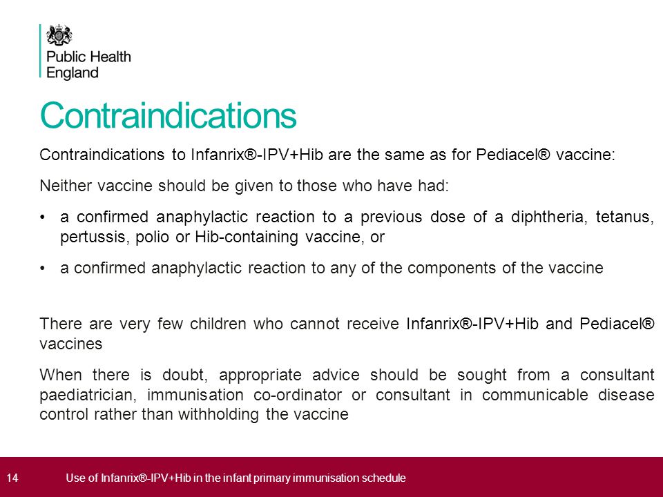 Use Of Infanrix Ipv Hib In The Infant Primary Immunisation Schedule Information For Healthcare Practitioners Ppt Download