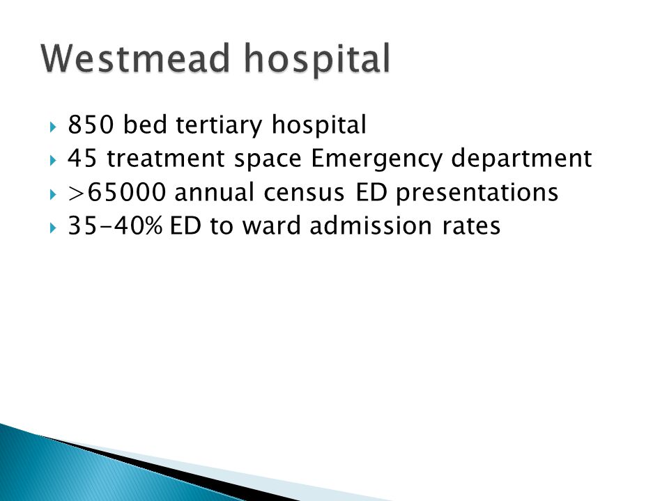 Westmead hospital 850 bed tertiary hospital