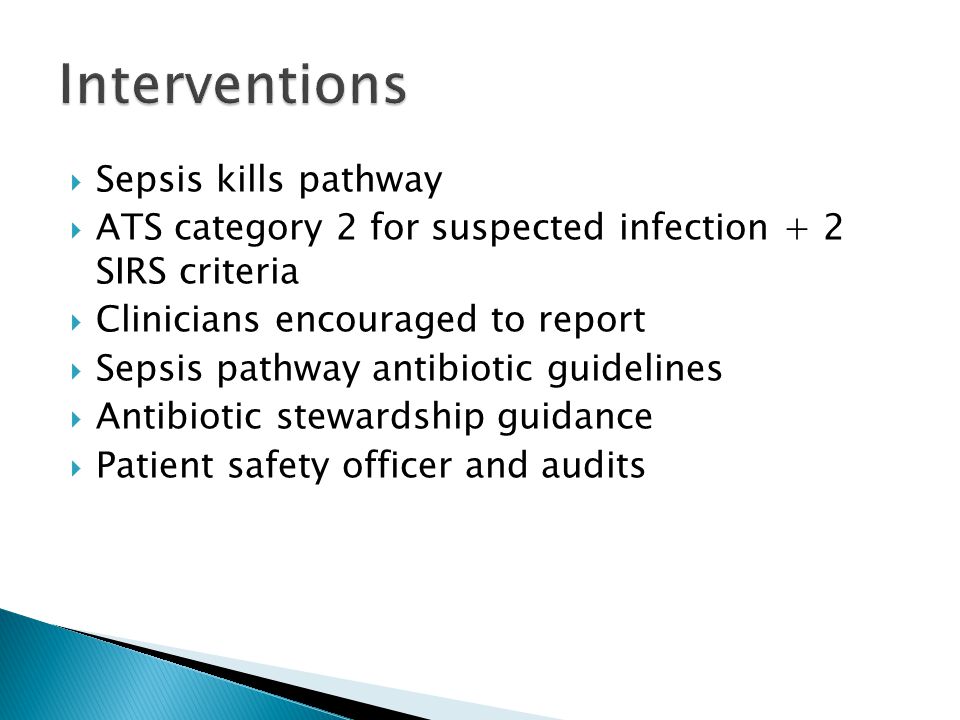Interventions Sepsis kills pathway