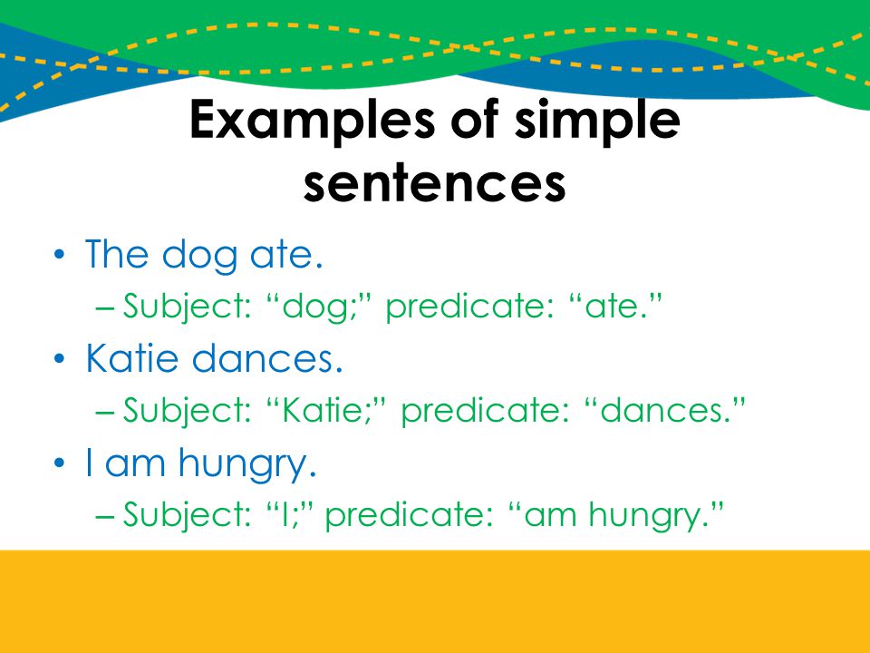 Examples of simple sentences