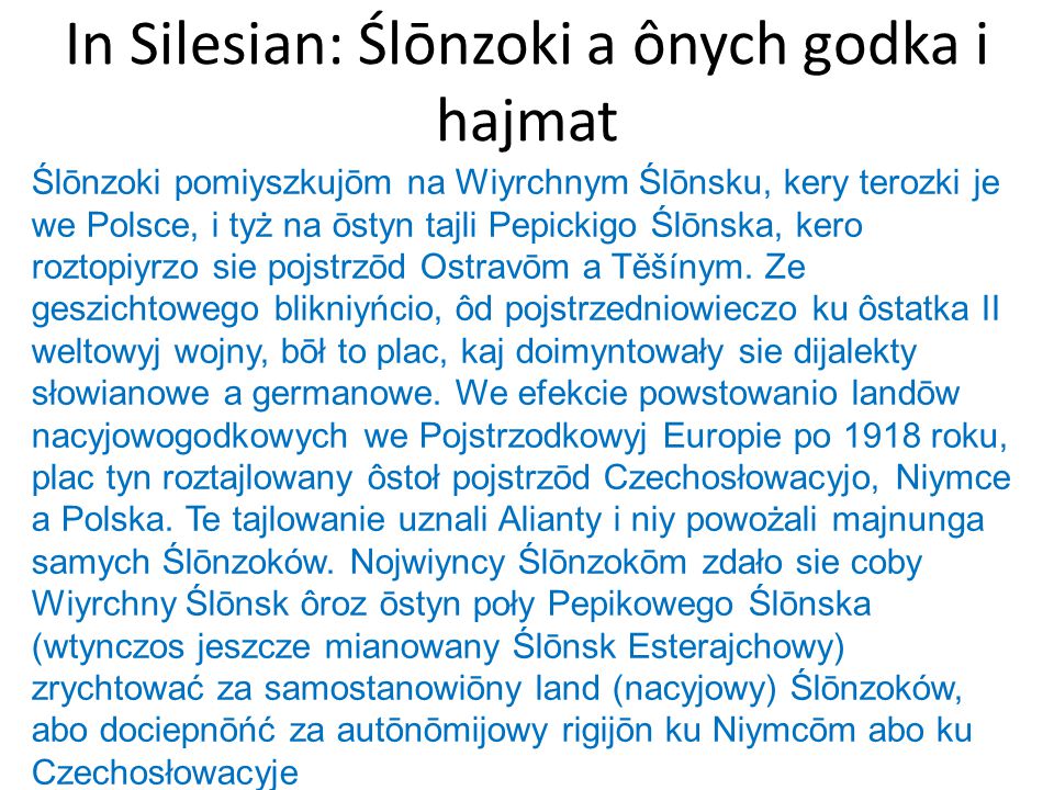 The Political and Social History of the Silesian Language - ppt download