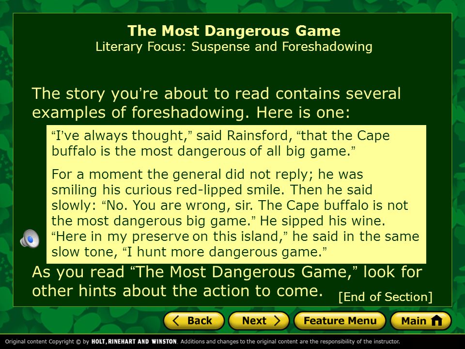 Examples Of Foreshadowing In The Most Dangerous Game