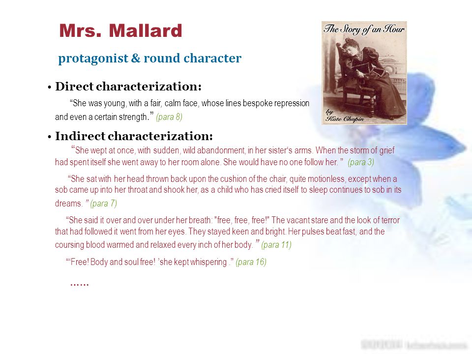 the story of an hour characterization mrs mallard