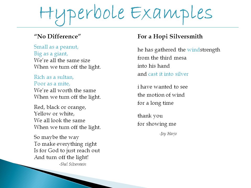 20 examples of hyperbole