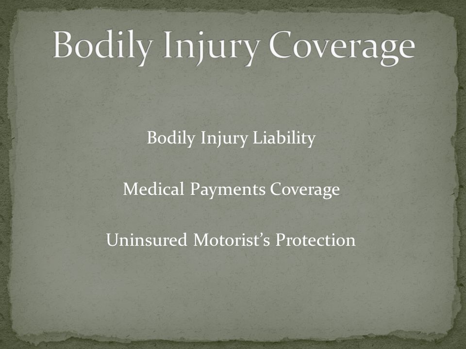 Bodily Injury Coverage