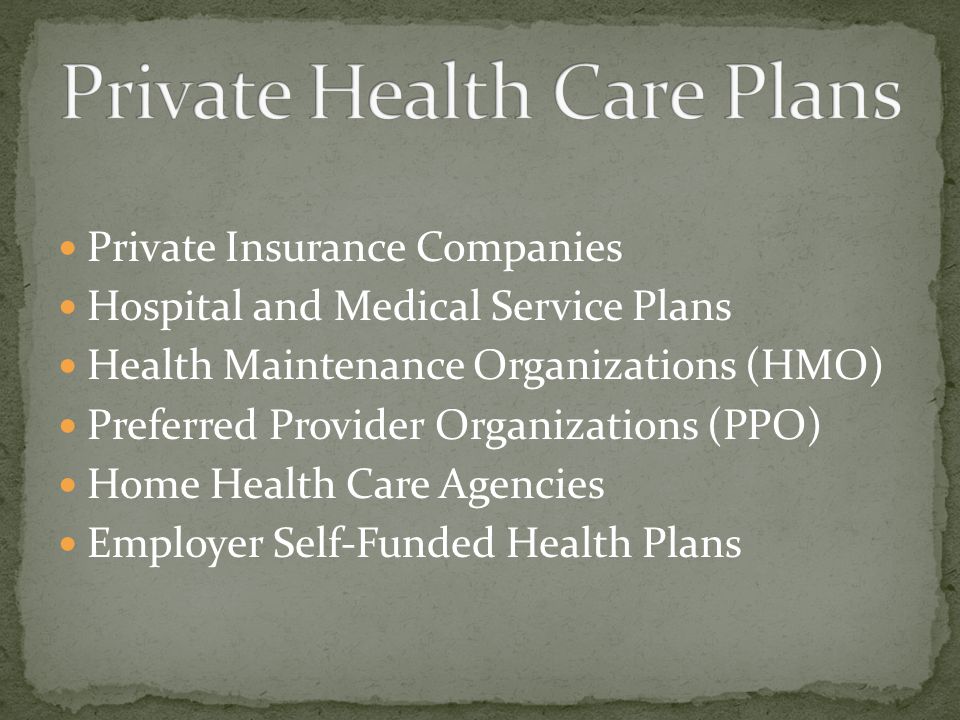 Private Health Care Plans