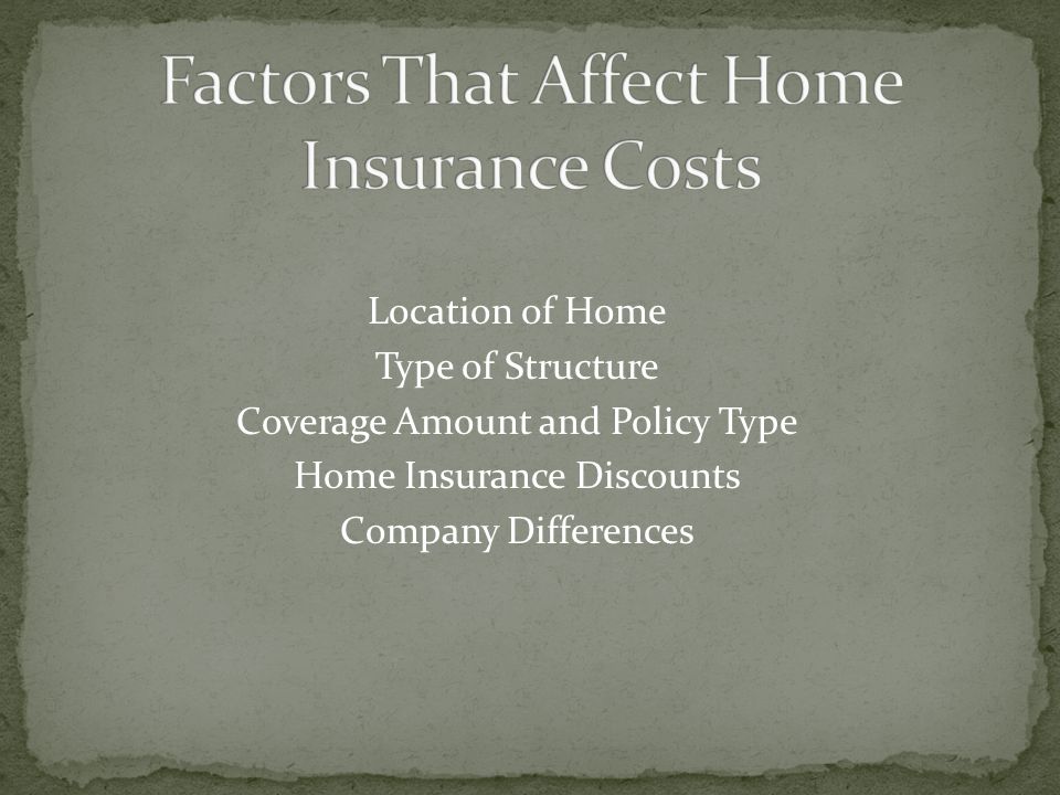 Factors That Affect Home Insurance Costs