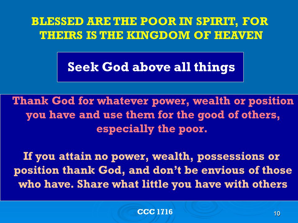 Seek God above all things