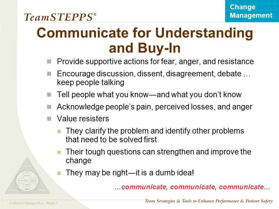 Communicate for Understanding and Buy-In