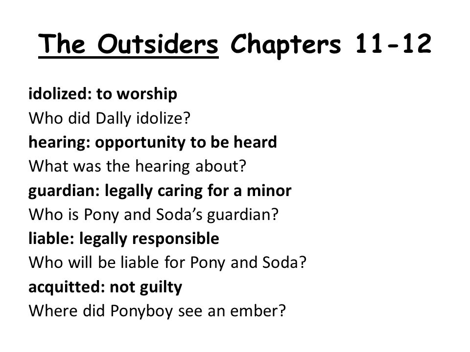The Outsiders Chapters ppt download