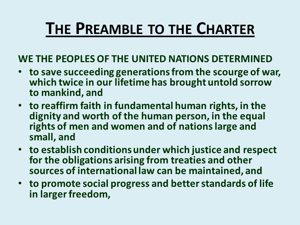 The Preamble to the Charter