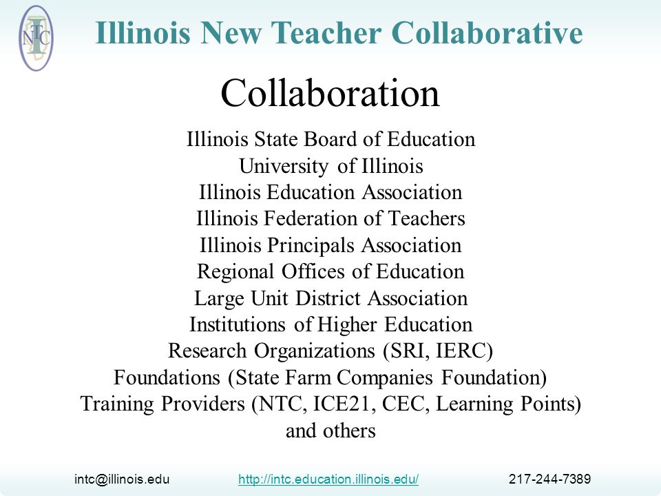 Collaboration Illinois State Board of Education University of Illinois