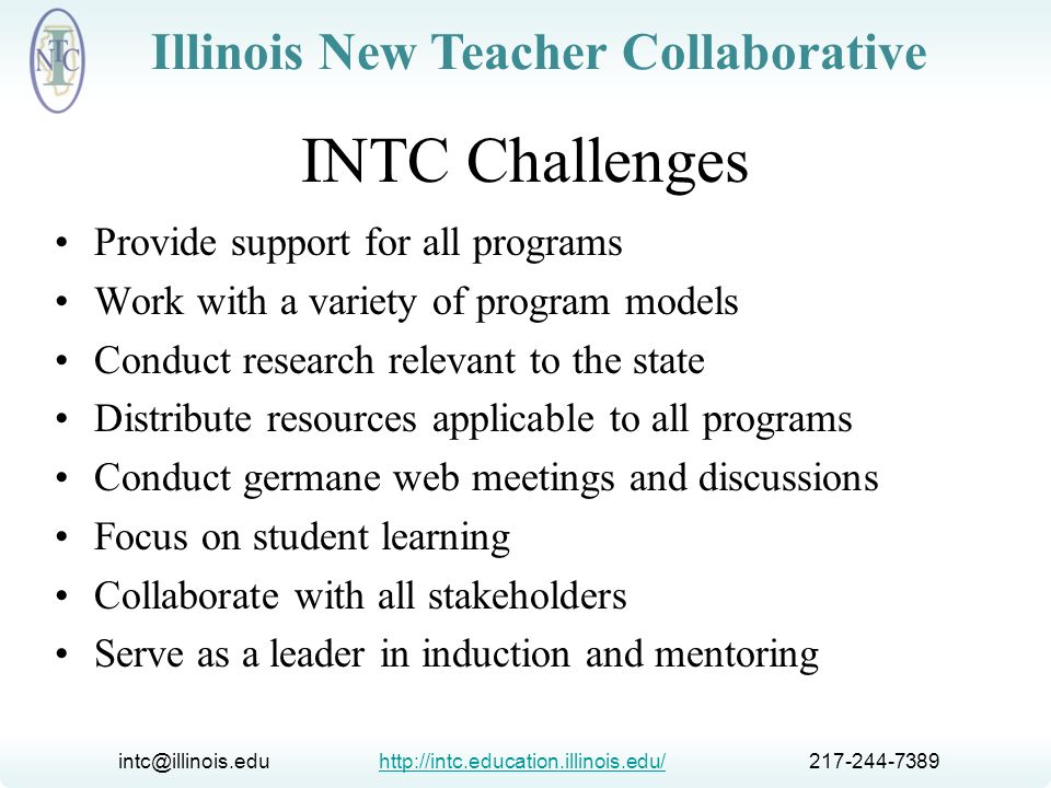 INTC Challenges Provide support for all programs