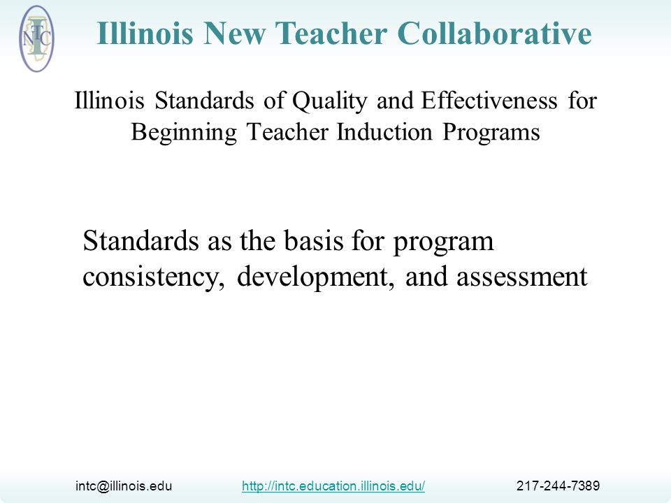Illinois Standards of Quality and Effectiveness for Beginning Teacher Induction Programs