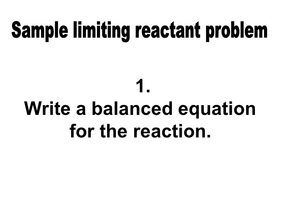 Write a balanced equation
