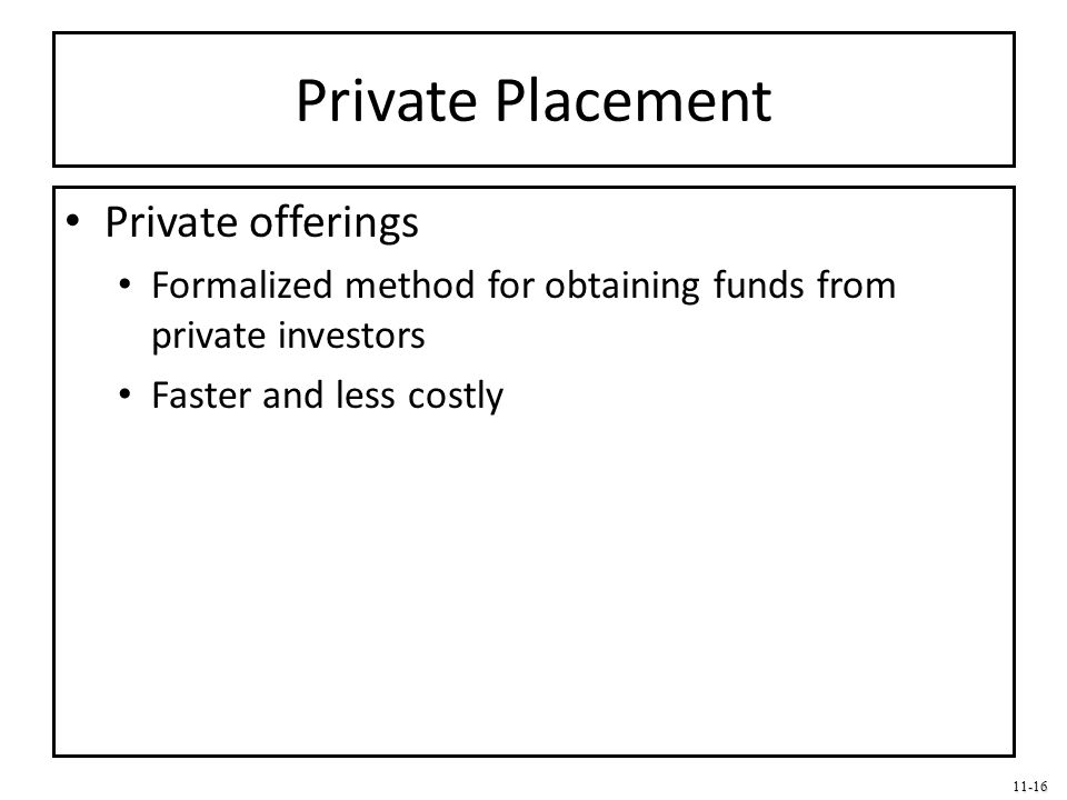 Private Placement Private offerings